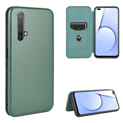 Carbon Fiber Texture Magnetic Horizontal Flip TPU + PC + PU Leather Case with Card Slot, For OPPO Realme 5 / Realme 5s, For OPPO Realme 6 Pro, For OPPO Realme 6, For OPPO Realme X3