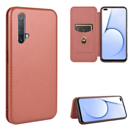 Carbon Fiber Texture Magnetic Horizontal Flip TPU + PC + PU Leather Case with Card Slot, For OPPO Realme 5 / Realme 5s, For OPPO Realme 6 Pro, For OPPO Realme 6, For OPPO Realme X3