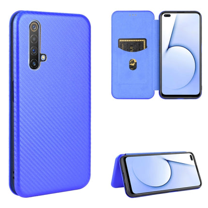 Carbon Fiber Texture Magnetic Horizontal Flip TPU + PC + PU Leather Case with Card Slot, For OPPO Realme X50 Pro / X50 Pro 5G, For OPPO Realme X50 / X50 5G, For OPPO Realme XT / X2 / K5
