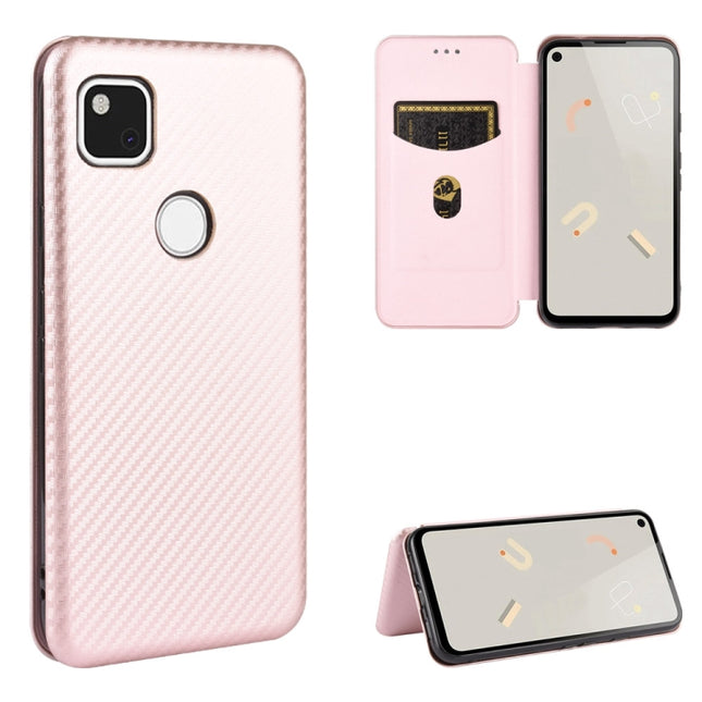 Carbon Fiber Texture Magnetic Horizontal Flip TPU + PC + PU Leather Case with Card Slot, For Google Pixel 4a, For Google Pixel 3 XL, For Google Pixel 3a XL, For Google Pixel 3a