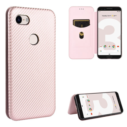 Carbon Fiber Texture Magnetic Horizontal Flip TPU + PC + PU Leather Case with Card Slot, For Google Pixel 3, For Google Pixel 4 XL, For Google Pixel 4