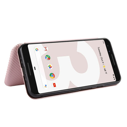 Carbon Fiber Texture Magnetic Horizontal Flip TPU + PC + PU Leather Case with Card Slot, For Google Pixel 3, For Google Pixel 4 XL, For Google Pixel 4