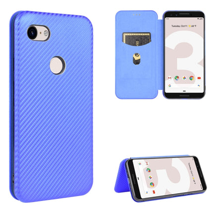 Carbon Fiber Texture Magnetic Horizontal Flip TPU + PC + PU Leather Case with Card Slot, For Google Pixel 3, For Google Pixel 4 XL, For Google Pixel 4