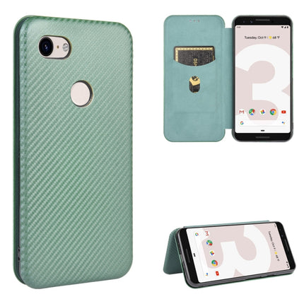 Carbon Fiber Texture Magnetic Horizontal Flip TPU + PC + PU Leather Case with Card Slot, For Google Pixel 3, For Google Pixel 4 XL, For Google Pixel 4