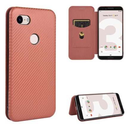 Carbon Fiber Texture Magnetic Horizontal Flip TPU + PC + PU Leather Case with Card Slot, For Google Pixel 3, For Google Pixel 4 XL, For Google Pixel 4