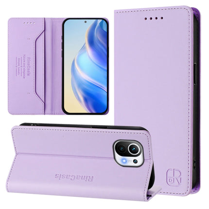 RC01 Dual-Folded Magnetic Suction RFID Leather Phone Case, For Xiaomi Mi 11 Pro, For Xiaomi Mi 11, For Xiaomi Mi 10T Lite 5G