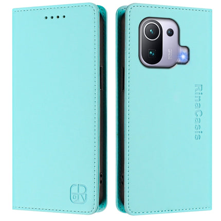 RC01 Dual-Folded Magnetic Suction RFID Leather Phone Case, For Xiaomi Mi 11 Pro, For Xiaomi Mi 11, For Xiaomi Mi 10T Lite 5G