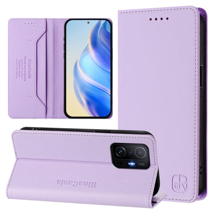 RC01 Dual-Folded Magnetic Suction RFID Leather Phone Case, For Xiaomi Poco X4 Pro 5G, For Xiaomi Mi 11 Lite / Mi 11 Lite 5G, For Xiaomi 11T / 11T Pro