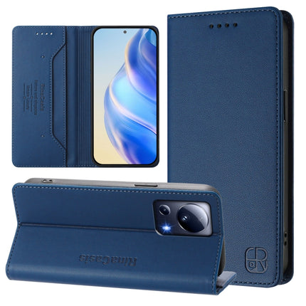 RC01 Dual-Folded Magnetic Suction RFID Leather Phone Case, For Xiaomi 13 Ultra, For Xiaomi Civi 3 5G, For Xiaomi 13 Lite 5G / Civi 2