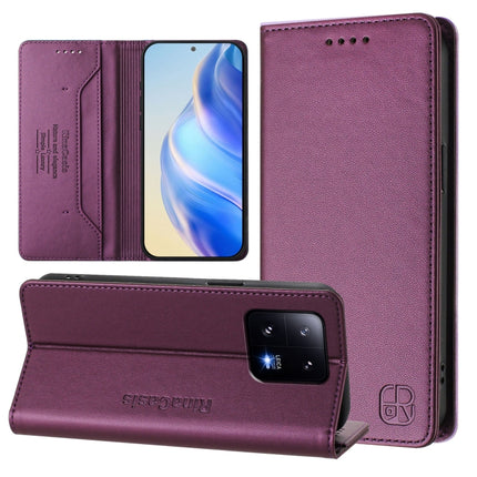 RC01 Dual-Folded Magnetic Suction RFID Leather Phone Case, For Xiaomi 13 Pro 5G, For Xiaomi 13 5G, For Xiaomi 12S Ultra