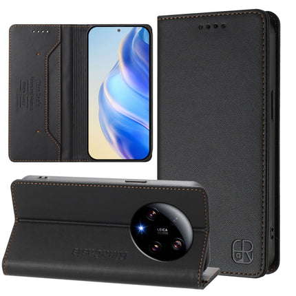 RC01 Dual-Folded Magnetic Suction RFID Leather Phone Case, For Xiaomi 13 Ultra, For Xiaomi Civi 3 5G, For Xiaomi 13 Lite 5G / Civi 2