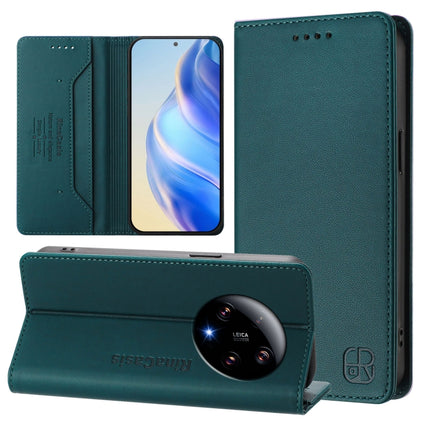 RC01 Dual-Folded Magnetic Suction RFID Leather Phone Case, For Xiaomi 13 Ultra, For Xiaomi Civi 3 5G, For Xiaomi 13 Lite 5G / Civi 2