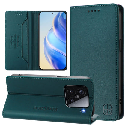 RC01 Dual-Folded Magnetic Suction RFID Leather Phone Case, For Xiaomi 15 Pro, For Xiaomi 15, For Xiaomi 14T Pro