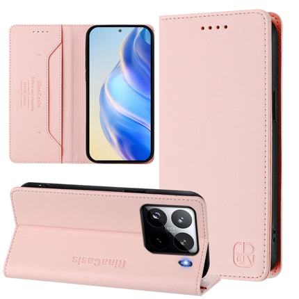 RC01 Dual-Folded Magnetic Suction RFID Leather Phone Case, For Xiaomi 15 Pro, For Xiaomi 15, For Xiaomi 14T Pro