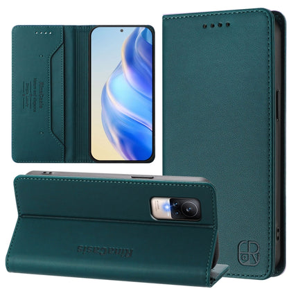 RC01 Dual-Folded Magnetic Suction RFID Leather Phone Case, For Xiaomi Poco C40, For Xiaomi Civi 1S, For Xiaomi Poco M4 Pro 4G