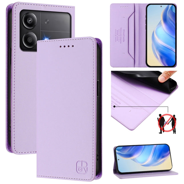 RC01 Dual-Folded Magnetic Suction RFID Leather Phone Case, For Xiaomi Poco X6 Neo 5G, For Xiaomi Poco X6 Pro / Redmi K70E, For Xiaomi Poco X6 5G / Redmi Note 13 Pro 5G