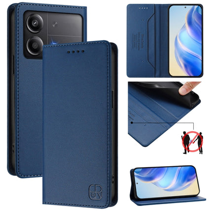RC01 Dual-Folded Magnetic Suction RFID Leather Phone Case, For Xiaomi Poco X6 Neo 5G, For Xiaomi Poco X6 Pro / Redmi K70E, For Xiaomi Poco X6 5G / Redmi Note 13 Pro 5G