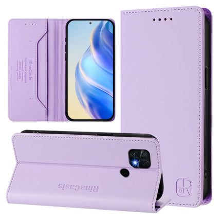 RC01 Dual-Folded Magnetic Suction RFID Leather Phone Case, For Xiaomi Poco C40, For Xiaomi Civi 1S, For Xiaomi Poco M4 Pro 4G