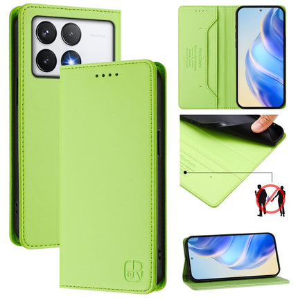RC01 Dual-Folded Magnetic Suction RFID Leather Phone Case, For Xiaomi 14T, For Xiaomi Poco F6 5G, For Xiaomi Poco F6 Pro 5G