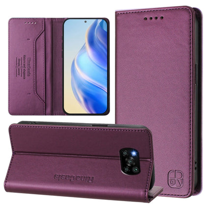 RC01 Dual-Folded Magnetic Suction RFID Leather Phone Case, For Xiaomi Poco X3 GT, For Xiaomi Poco X3 / X3 NFC / X3 Pro, For Xiaomi Mi 11 Ultra