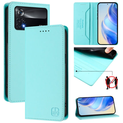 RC01 Dual-Folded Magnetic Suction RFID Leather Phone Case, For Xiaomi Poco X4 Pro 5G, For Xiaomi Mi 11 Lite / Mi 11 Lite 5G, For Xiaomi 11T / 11T Pro