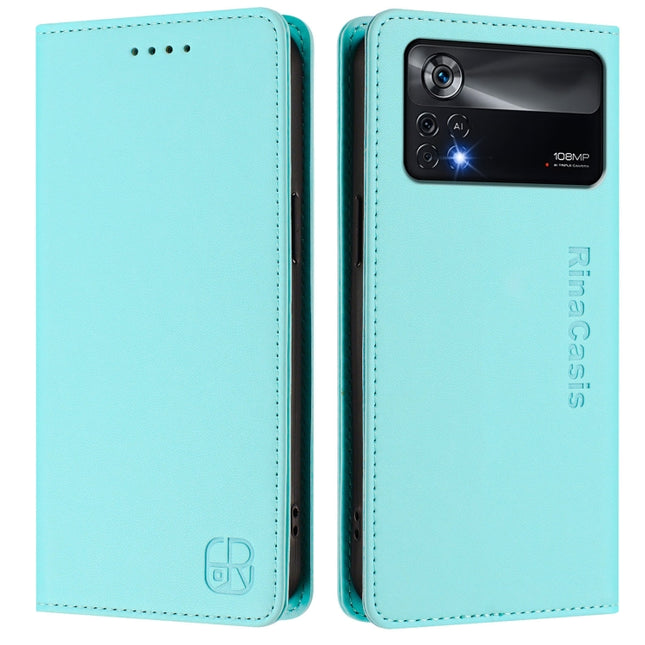 RC01 Dual-Folded Magnetic Suction RFID Leather Phone Case, For Xiaomi Poco X4 Pro 5G, For Xiaomi Mi 11 Lite / Mi 11 Lite 5G, For Xiaomi 11T / 11T Pro