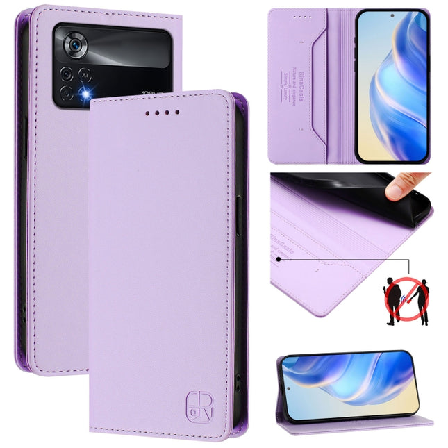 RC01 Dual-Folded Magnetic Suction RFID Leather Phone Case, For Xiaomi Poco X4 Pro 5G, For Xiaomi Mi 11 Lite / Mi 11 Lite 5G, For Xiaomi 11T / 11T Pro