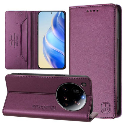 RC01 Dual-Folded Magnetic Suction RFID Leather Phone Case, For Xiaomi 15 Ultra, For Xiaomi Poco X7 Pro 5G / Redmi Turbo 4 5G, For Xiaomi Poco M7 Pro 5G