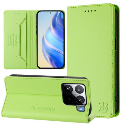 RC01 Dual-Folded Magnetic Suction RFID Leather Phone Case, For Xiaomi 15S Pro, For Xiaomi Poco M7 5G / C75 4G, For Xiaomi Poco X7 5G / Redmi Note 14 Pro 5G