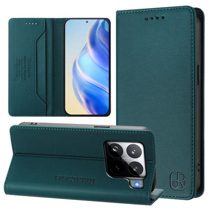 RC01 Dual-Folded Magnetic Suction RFID Leather Phone Case, For Xiaomi 15S Pro, For Xiaomi Poco M7 5G / C75 4G, For Xiaomi Poco X7 5G / Redmi Note 14 Pro 5G