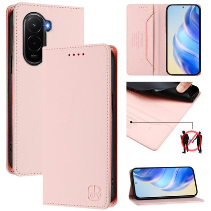 RC01 Dual-Folded Magnetic Suction RFID Leather Phone Case, For Xiaomi 17 Max 5G, For Xiaomi 17T Pro 5G, For Xiaomi Poco M7 4G 169mm