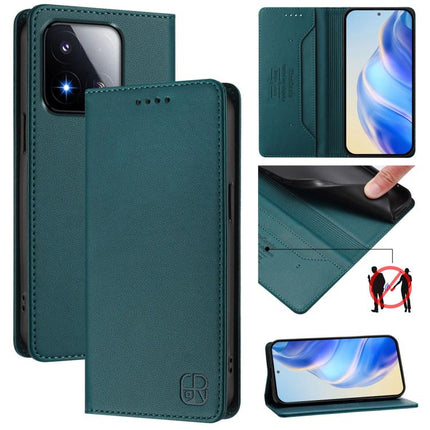 RC01 Dual-Folded Magnetic Suction RFID Leather Phone Case, For Xiaomi 17 Max 5G, For Xiaomi 17T Pro 5G, For Xiaomi Poco M7 4G 169mm