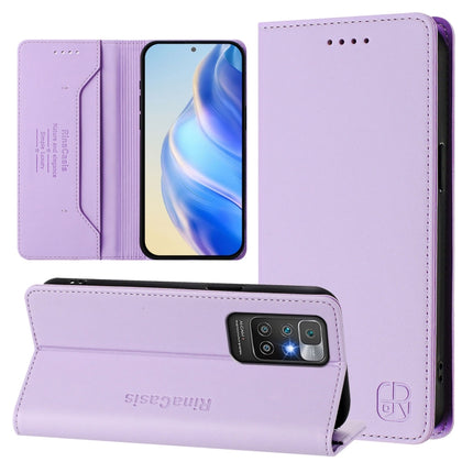 RC01 Dual-Folded Magnetic Suction RFID Leather Phone Case, For Redmi 10A / 9C, For Redmi 10 4G 2021 / 2022 Global, For Redmi Note 11 Pro+ 5G European