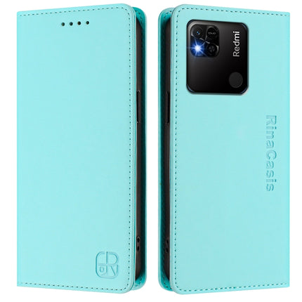 RC01 Dual-Folded Magnetic Suction RFID Leather Phone Case, For Redmi 10A / 9C, For Redmi 10 4G 2021 / 2022 Global, For Redmi Note 11 Pro+ 5G European