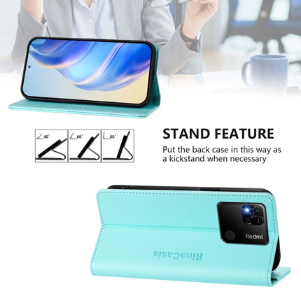 RC01 Dual-Folded Magnetic Suction RFID Leather Phone Case, For Redmi 10A / 9C, For Redmi 10 4G 2021 / 2022 Global, For Redmi Note 11 Pro+ 5G European