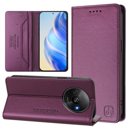 RC01 Dual-Folded Magnetic Suction RFID Leather Phone Case, For Redmi 13 5G / 4G Global, For Redmi A3 / Xiaomi Poco C61 4G Global, For Redmi Note 13 Pro 4G Global