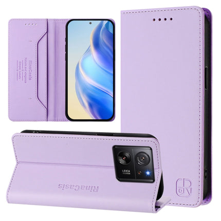 RC01 Dual-Folded Magnetic Suction RFID Leather Phone Case, For Redmi Note 13 Pro+ 5G Global, For Redmi K60 Ultra / Xiaomi 13T / 13T Pro, For Redmi 12 5G / 4G Global / Note 12R