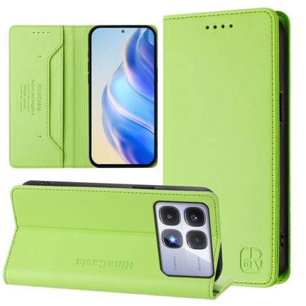 RC01 Dual-Folded Magnetic Suction RFID Leather Phone Case, For Redmi Note 14 5G, For Redmi 14C 4G / 14R 5G Global, For Redmi K70 Ultra 5G Global