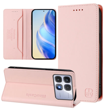 RC01 Dual-Folded Magnetic Suction RFID Leather Phone Case, For Redmi Note 14 5G, For Redmi 14C 4G / 14R 5G Global, For Redmi K70 Ultra 5G Global
