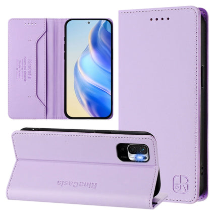 RC01 Dual-Folded Magnetic Suction RFID Leather Phone Case, For Redmi Note 10 5G / Note 10T 5G, For Redmi Note 10 4G / Note 10S 4G, For Redmi Note 10 Pro 4G / Note 10 Pro Max