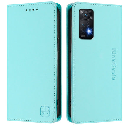RC01 Dual-Folded Magnetic Suction RFID Leather Phone Case, For Redmi Note 11 Pro 5G / 4G / Global, For Redmi 10 5G / 10 Prime+ 5G Global, For Redmi Note 11S 5G / Xiaomi Poco M4 Pro 5G