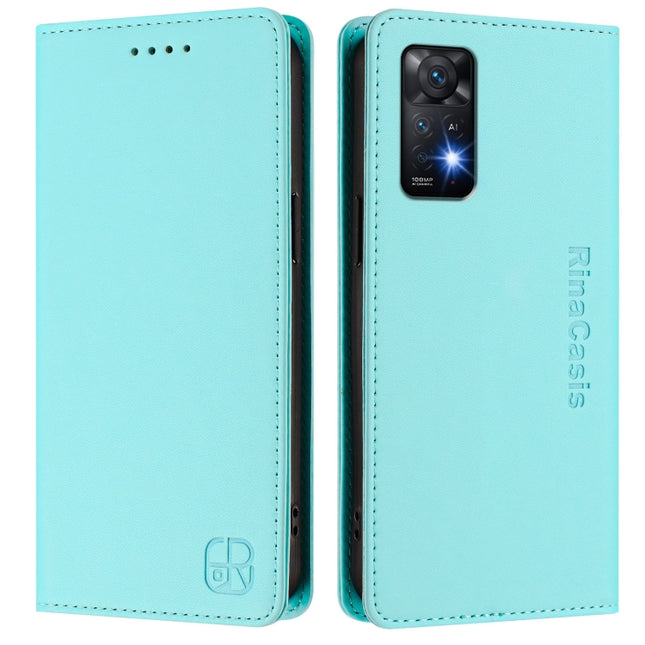 RC01 Dual-Folded Magnetic Suction RFID Leather Phone Case, For Redmi Note 11 Pro 5G / 4G / Global, For Redmi 10 5G / 10 Prime+ 5G Global, For Redmi Note 11S 5G / Xiaomi Poco M4 Pro 5G