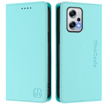 RC01 Dual-Folded Magnetic Suction RFID Leather Phone Case, For Redmi Note 11T Pro+ / Note 12T Pro / K50i, For Redmi Note 12 Turbo 5G / Xiaomi Poco F5, For Redmi Note 11 / 11S / 12S 4G Global