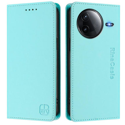RC01 Dual-Folded Magnetic Suction RFID Leather Phone Case, For Redmi K80 / K80 Pro, For Redmi Note 14 Pro 4G, For Redmi Note 14 4G 163.25mm