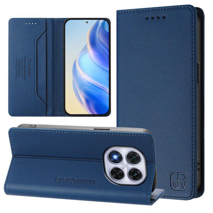 RC01 Dual-Folded Magnetic Suction RFID Leather Phone Case, For Redmi K80 / K80 Pro, For Redmi Note 14 Pro 4G, For Redmi Note 14 4G 163.25mm