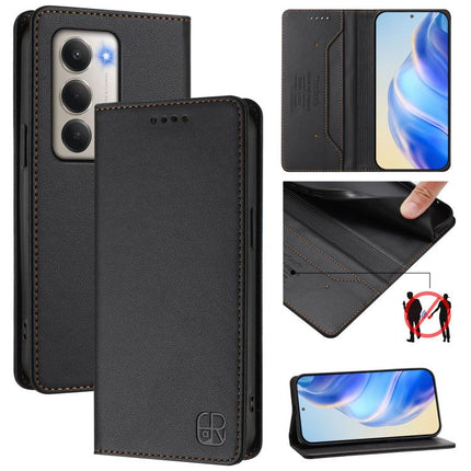 RC01 Dual-Folded Magnetic Suction RFID Leather Phone Case, For Redmi 15 5G Global / 15 4G SEA 169.5mm, For Redmi 15 5G / 4G EU 171mm, For Redmi Note 14 4G 164.84mm EU Version