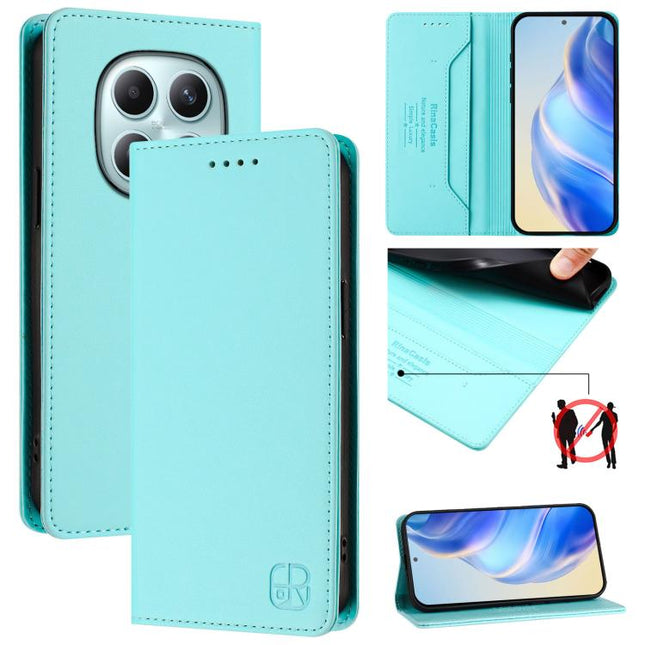 RC01 Dual-Folded Magnetic Suction RFID Leather Phone Case, For Redmi Note 15 Pro+ 5G Global 163.3mm, For Redmi Note 15 4G / 5G Global 164mm, For Redmi Note 15 Pro 5G Global 163.6mm