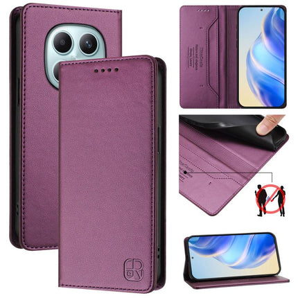 RC01 Dual-Folded Magnetic Suction RFID Leather Phone Case, For Redmi Note 15 Pro+ 5G Global 163.3mm, For Redmi Note 15 4G / 5G Global 164mm, For Redmi Note 15 Pro 5G Global 163.6mm