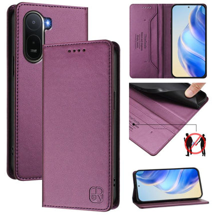 RC01 Dual-Folded Magnetic Suction RFID Leather Phone Case, For Redmi A7 / A5 171mm / Poco C71 4G, For Redmi K90 Max 5G, For Redmi A7 Pro 171mm / Poco C81 / C85x 5G