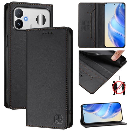 RC01 Dual-Folded Magnetic Suction RFID Leather Phone Case, For Redmi A7 / A5 171mm / Poco C71 4G, For Redmi K90 Max 5G, For Redmi A7 Pro 171mm / Poco C81 / C85x 5G